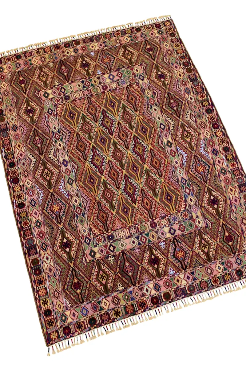 El Dokuma Afgan Berceste Renkli Yün Kilim