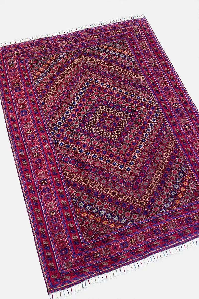 El Dokuma Afgan Berceste Bordo Yün Kilim