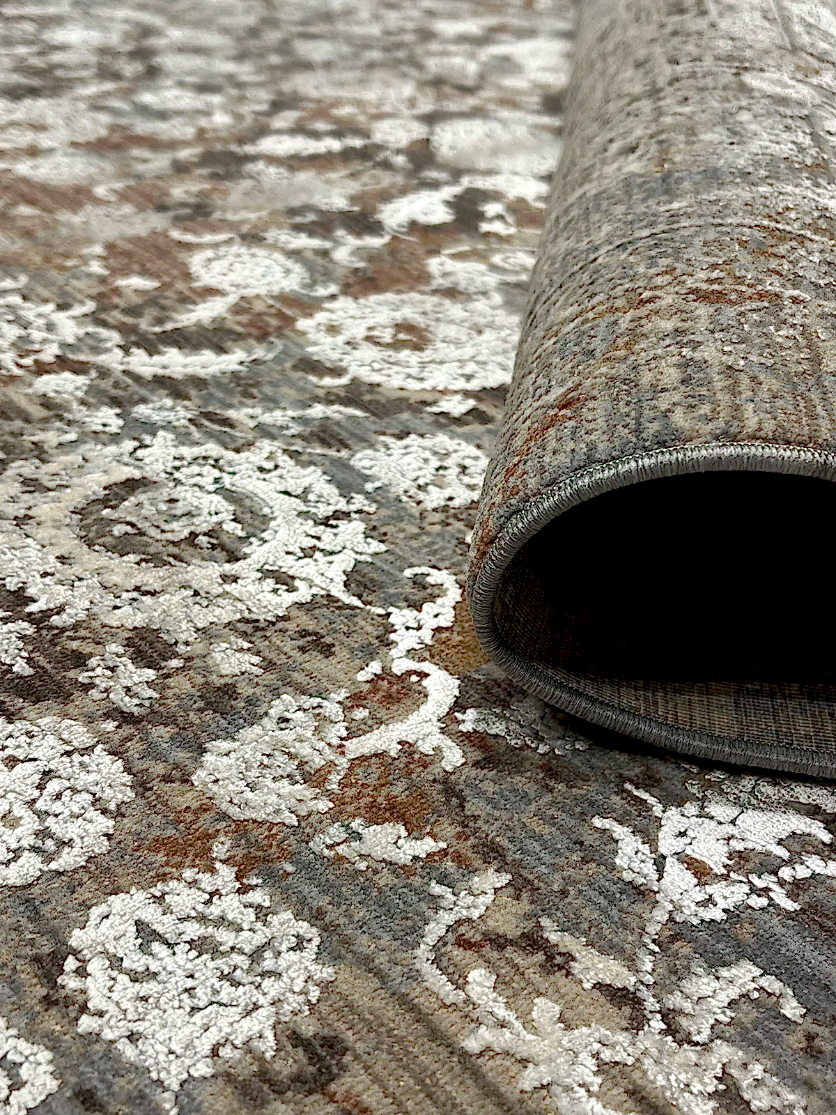 Hera Serisi Uşak Desen Krem Bambu Özel Tezgah Halısı