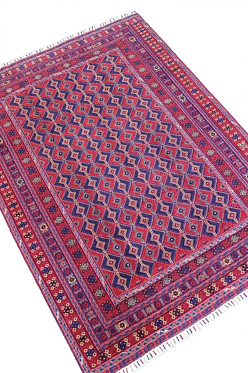 El Dokuma Afgan Berceste Bordo Yün Kilim
