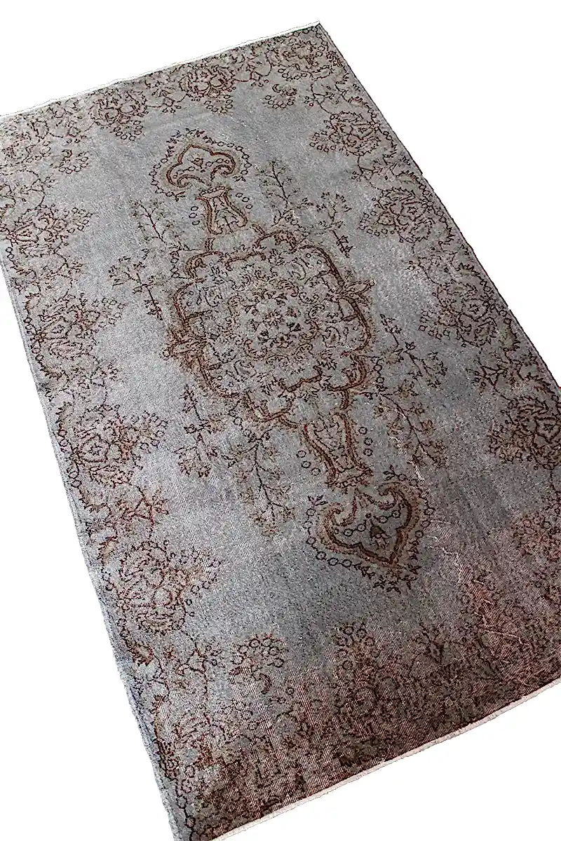 El Dokuma Gri Vintage Halı