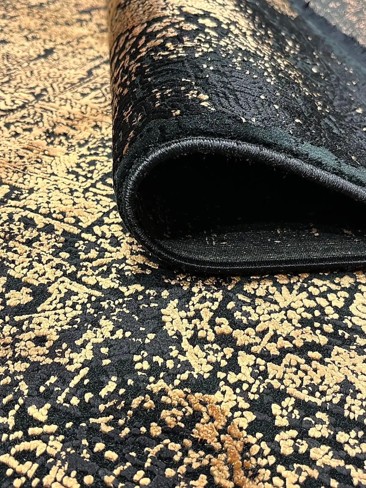 Eskitme Desen Sarı Bambu Özel Tezgah Halısı