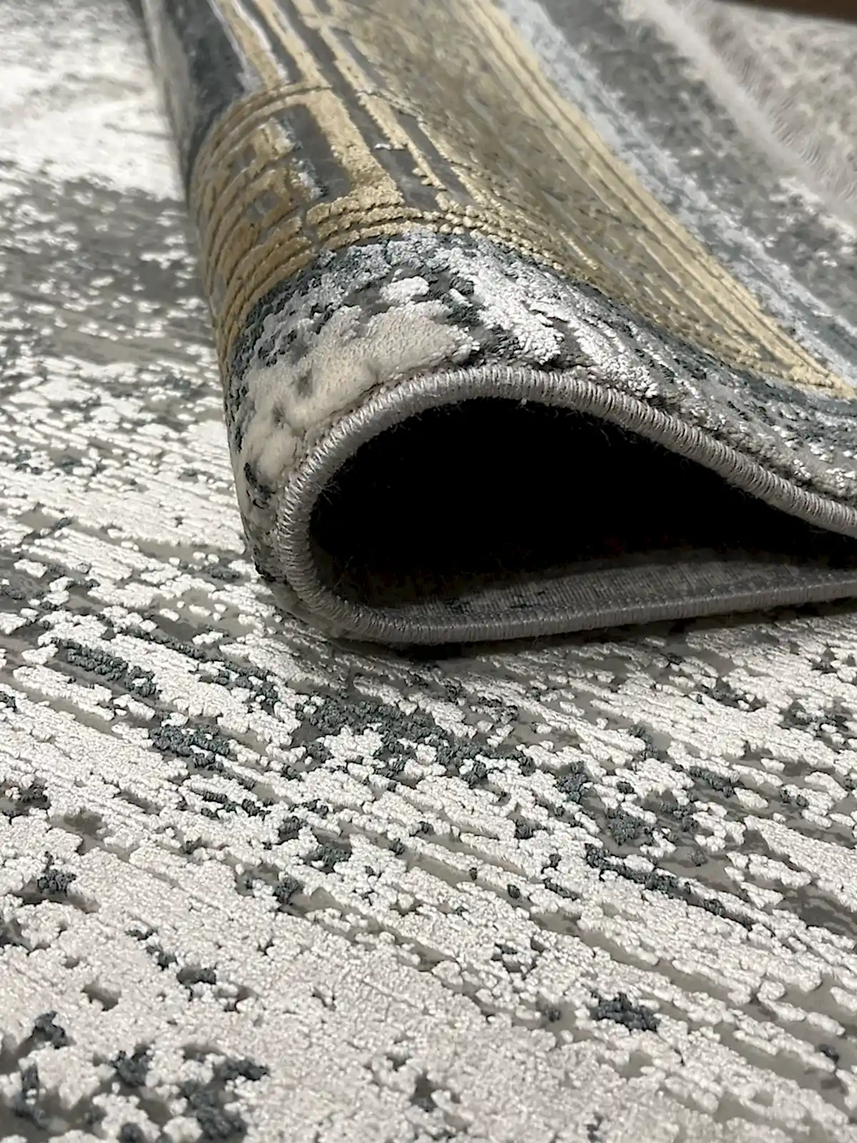 Craft Serisi Çerçeve Desen Gold Bambu Özel Tezgah Halısı