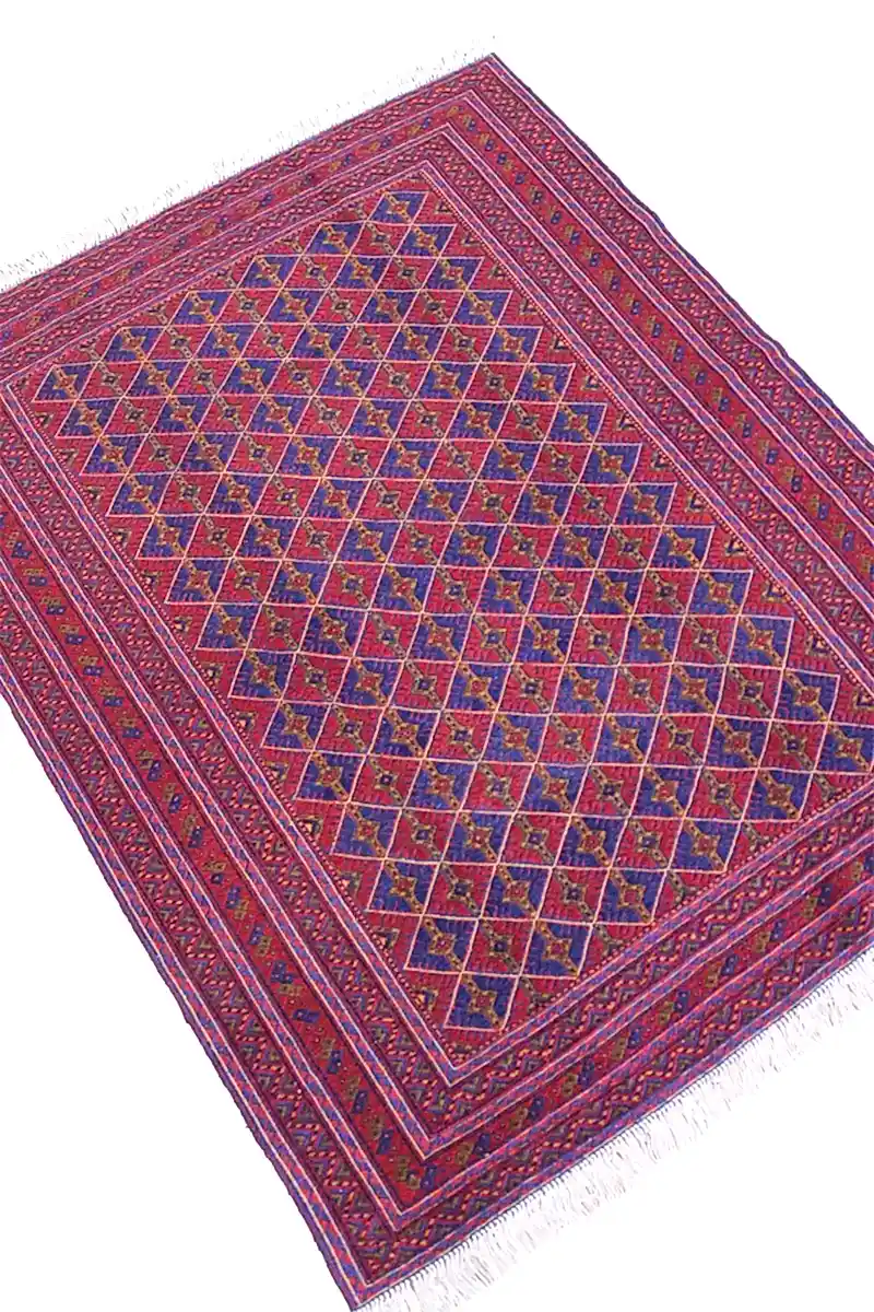 El Dokuma Afgan Berceste Bordo Yün Kilim