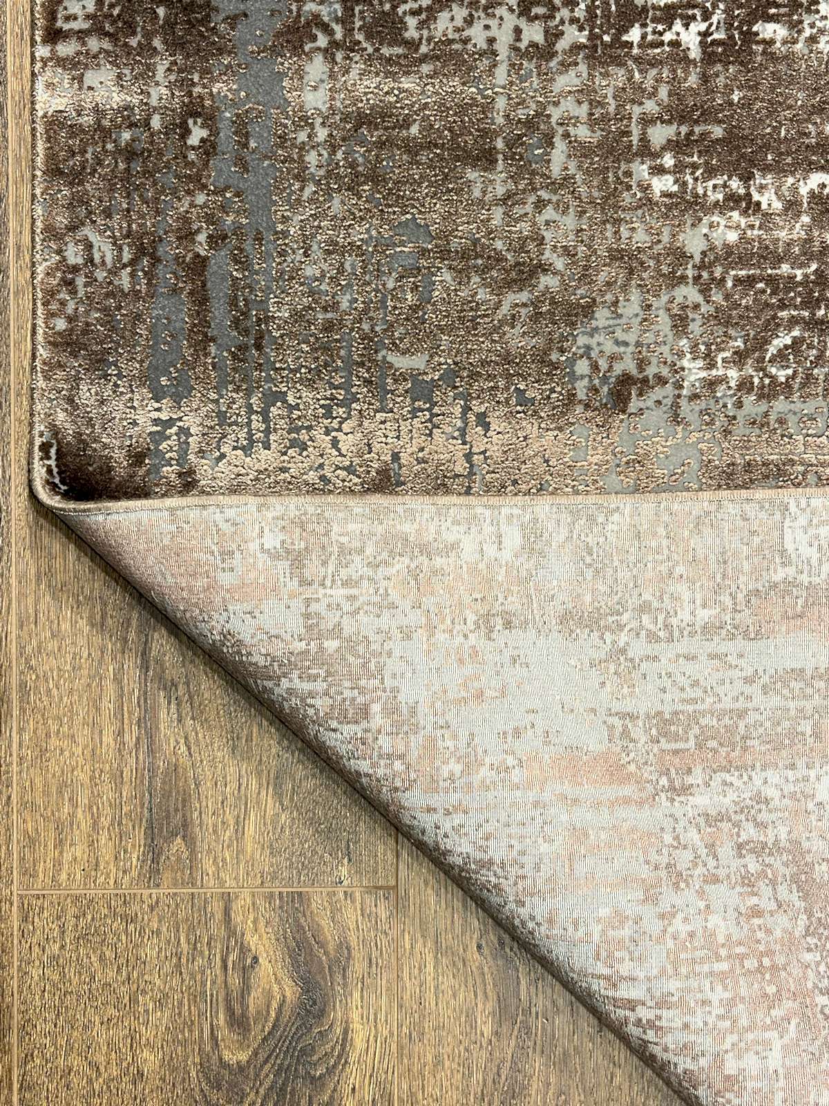 Eskitme Desen Kahve Bambu Özel Tezgah Halısı