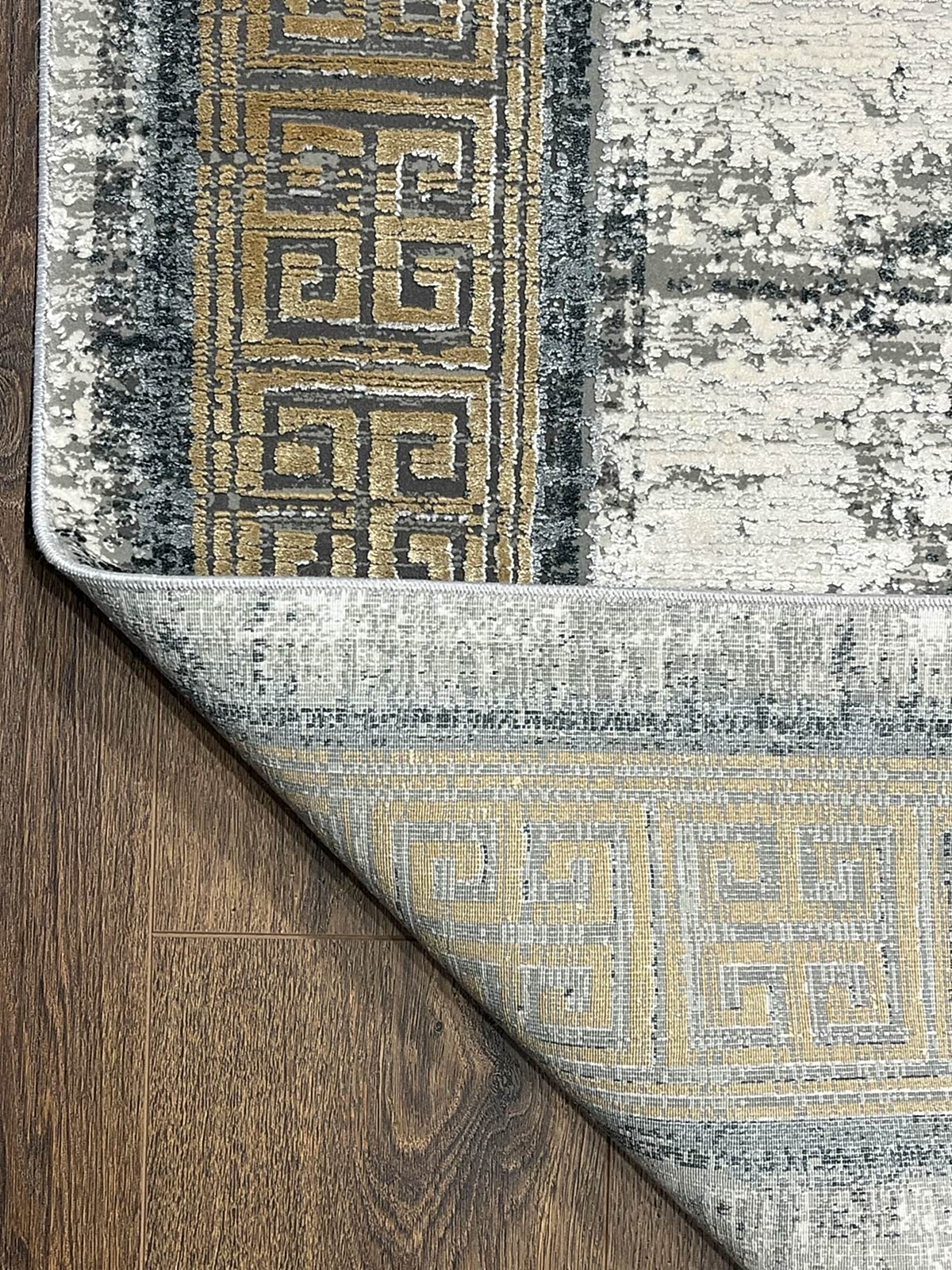 Craft Serisi Çerçeve Desen Gold Bambu Özel Tezgah Halısı