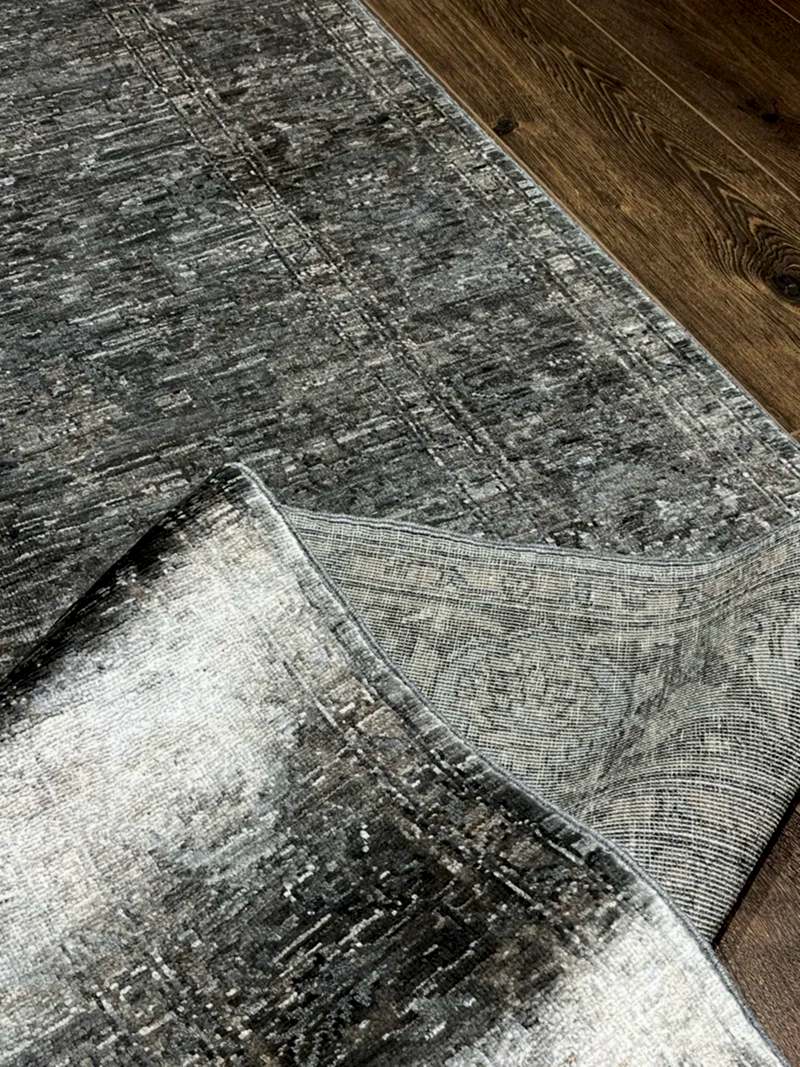 Overdye Serisi Eskitme El Dokuma Gri Halı