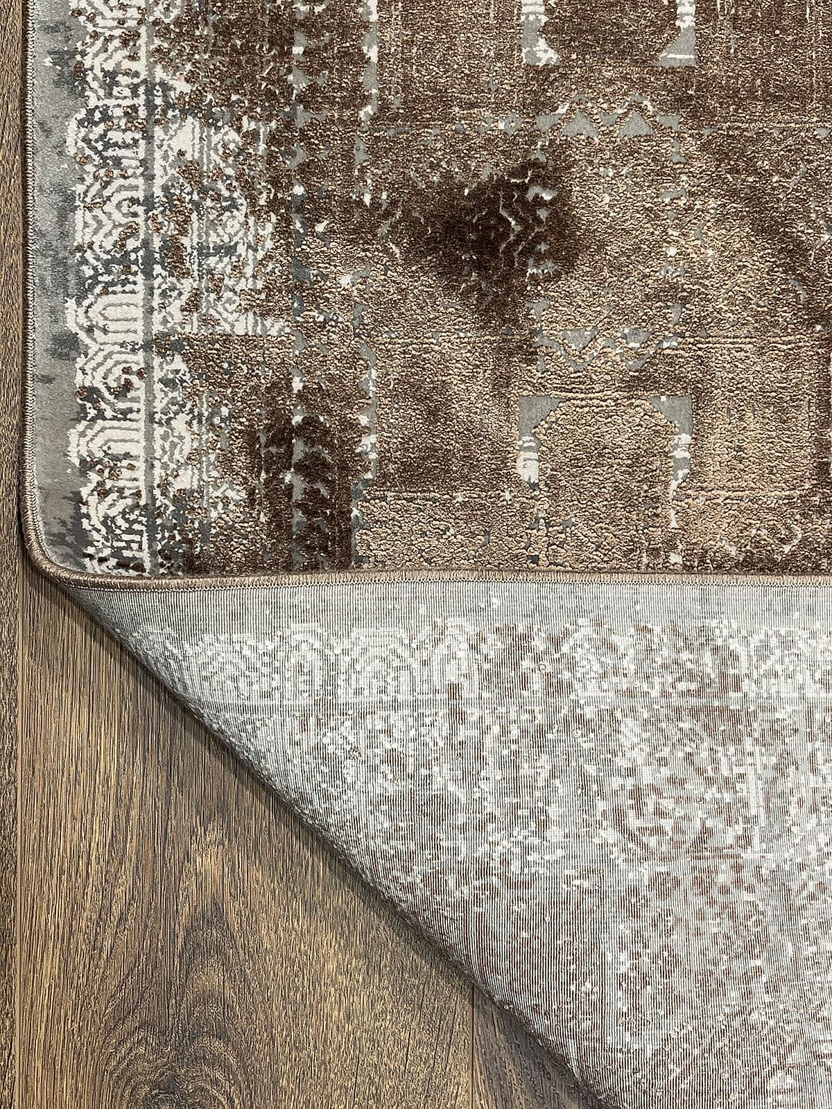 Eskitme Desen Kahve Bambu Özel Tezgah Halısı