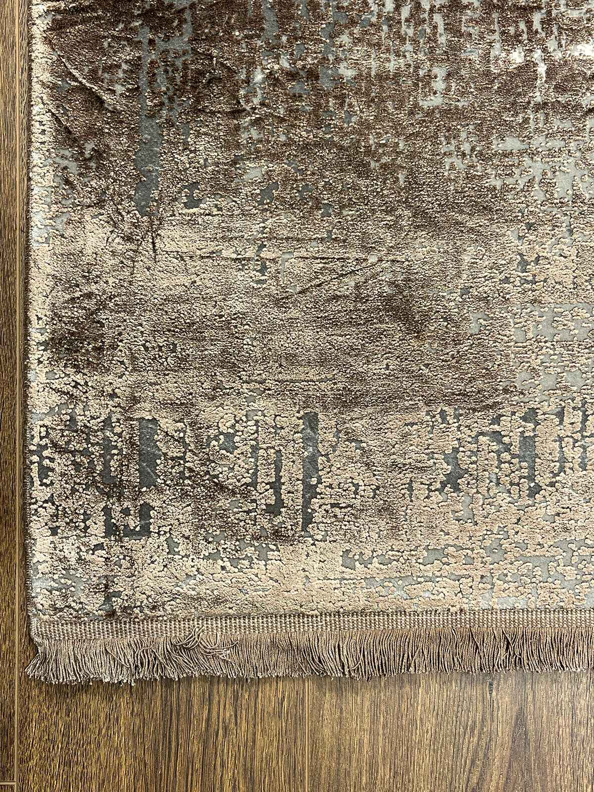 Eskitme Desen Kahve Bambu Özel Tezgah Halısı