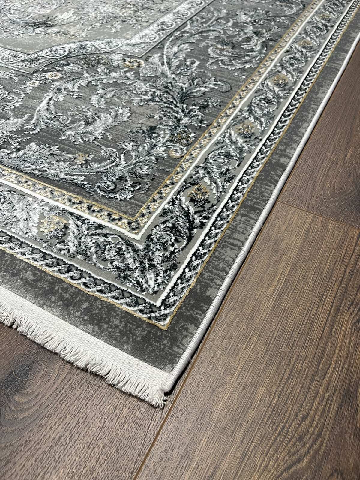 Klasik Desen Gri Bambu Özel Tezgah Halısı