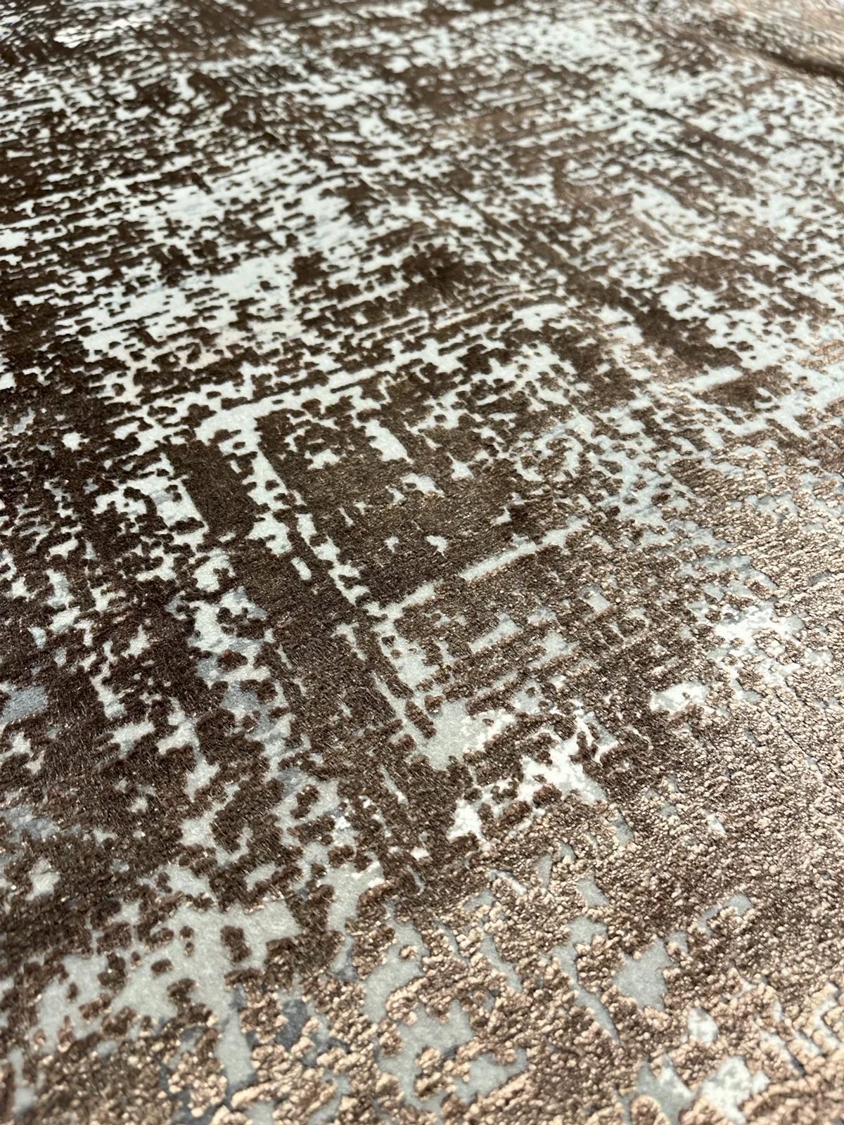 Eskitme Desen Kahve Bambu Özel Tezgah Halısı