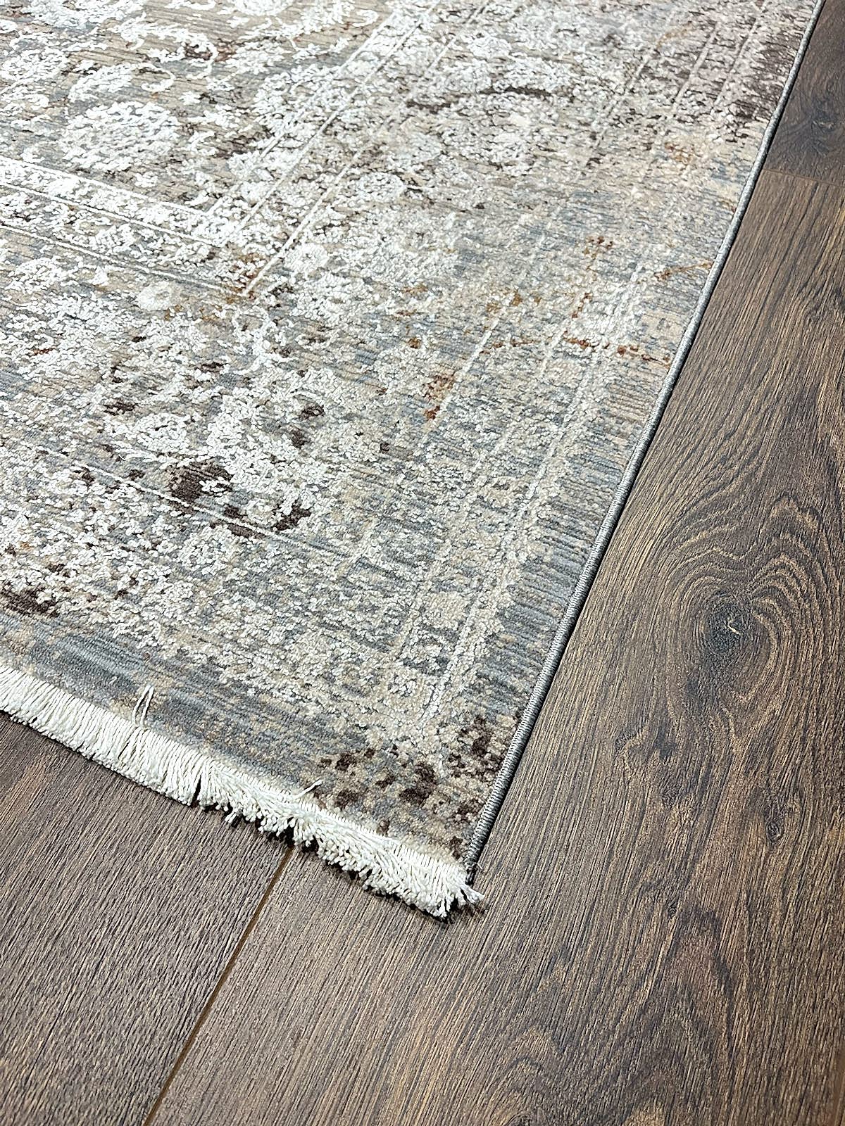 Hera Serisi Uşak Desen Krem Bambu Özel Tezgah Halısı