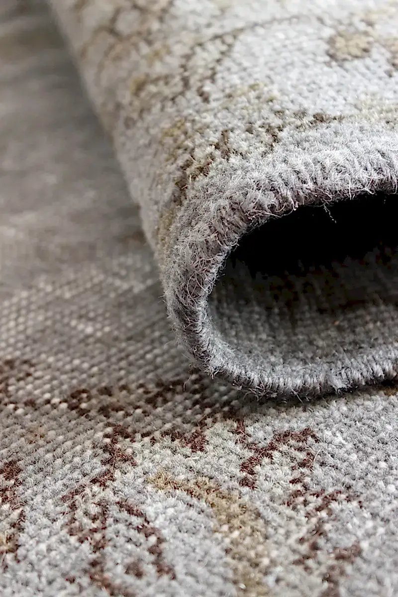 El Dokuma Gri Vintage Halı