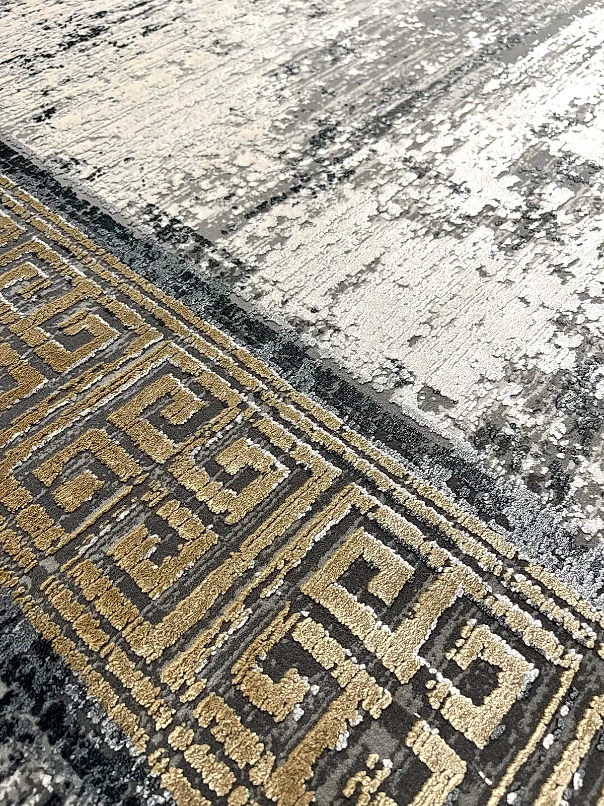 Craft Serisi Çerçeve Desen Gold Bambu Özel Tezgah Halısı