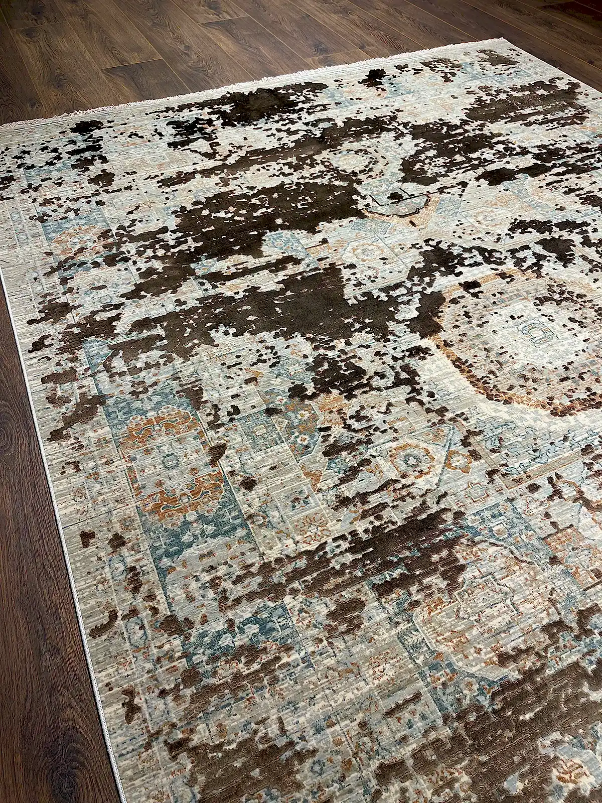 Heradye Serisi Uşak Desen Kahve Bambu Özel Tezgah Halısı