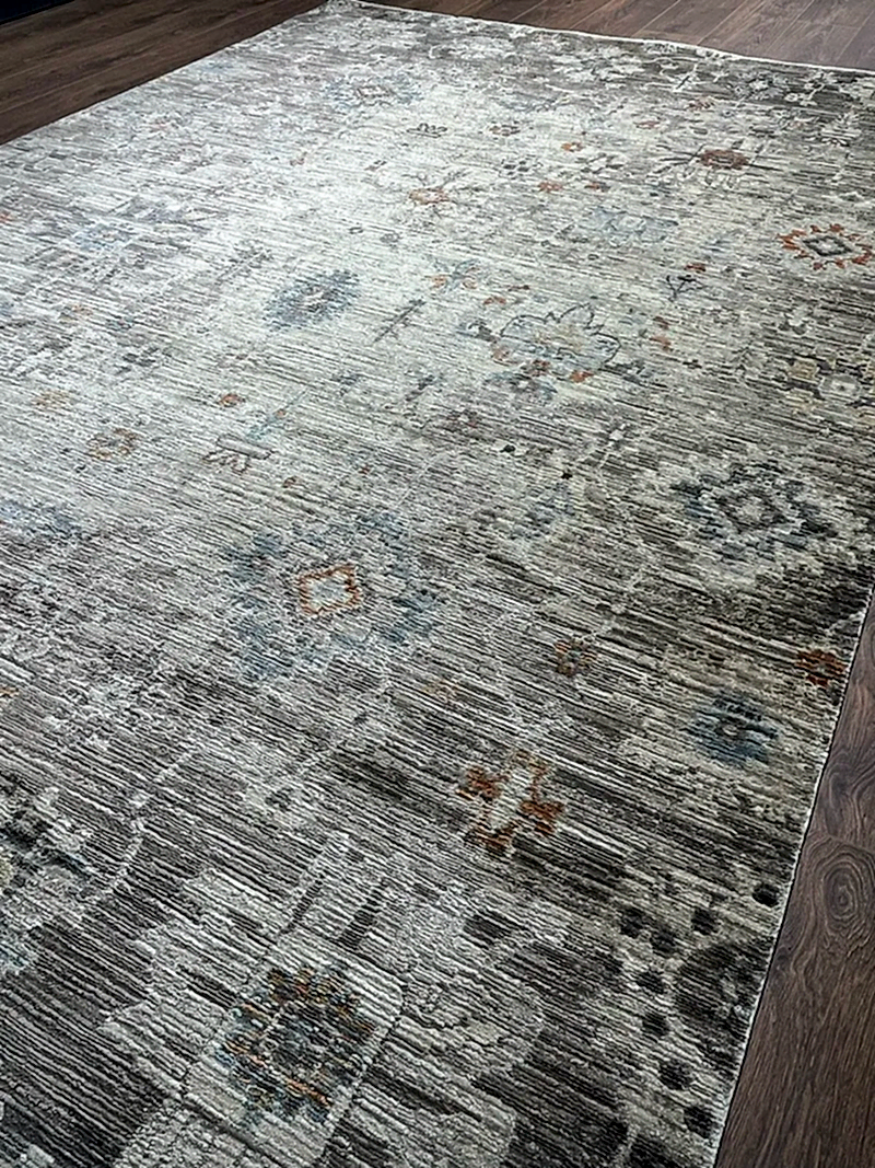 Woolknot Ametist Vintage Desenli Bej Makine Halısı