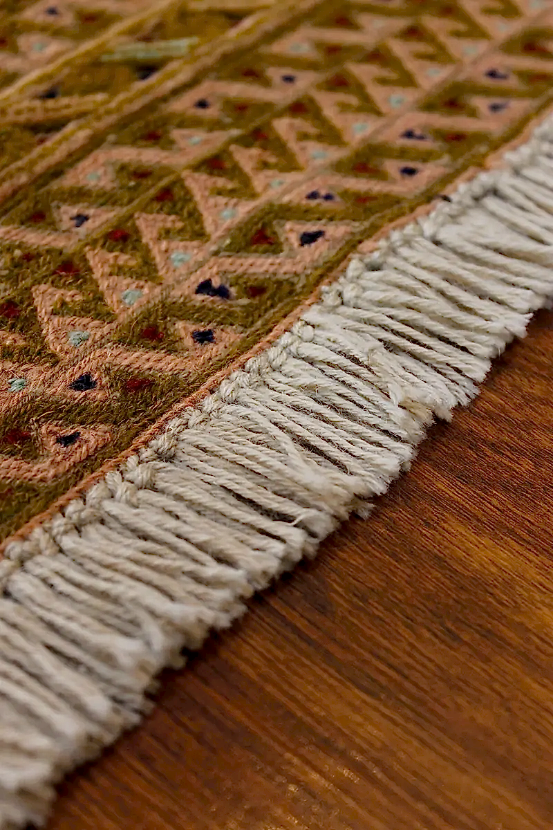 El Dokuma Afgan Berceste Kahve Yün Kilim