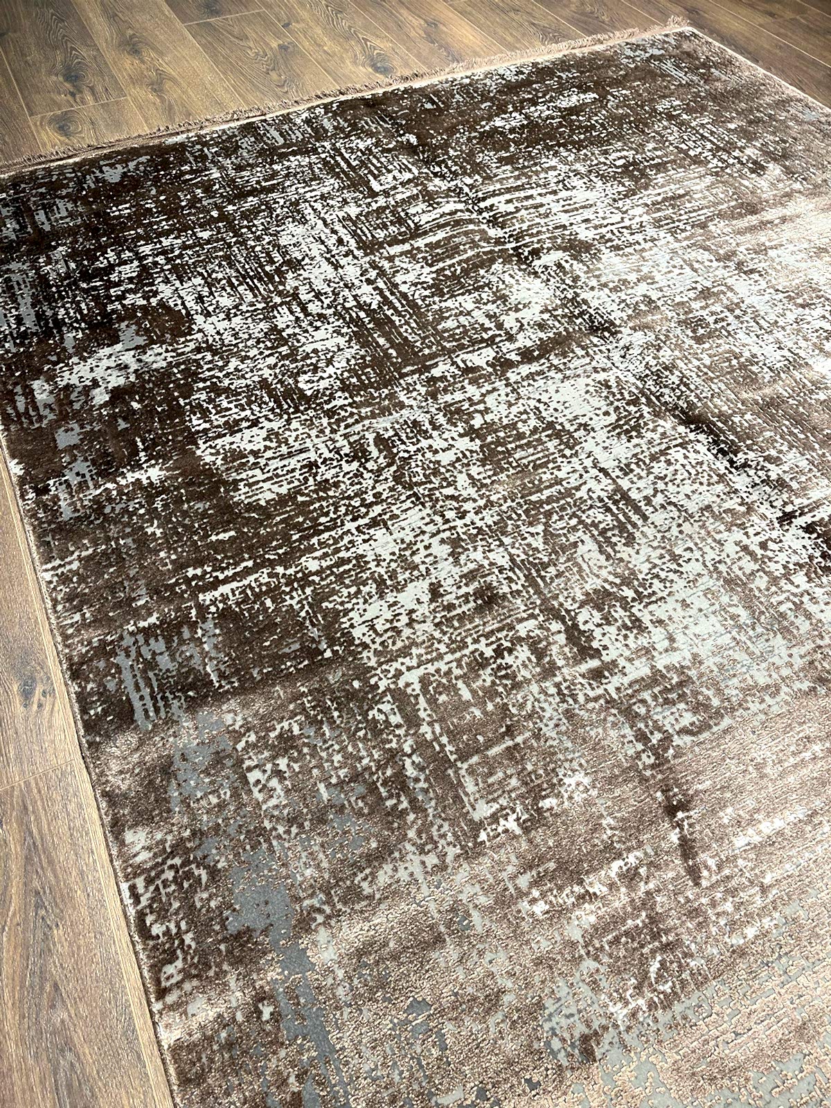 Eskitme Desen Kahve Bambu Özel Tezgah Halısı