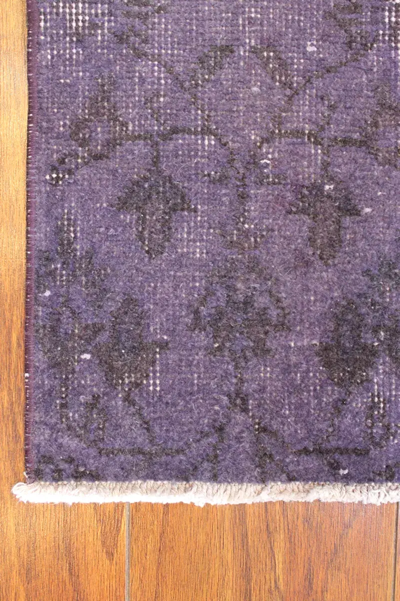 El Dokuma Mor Vintage Halı