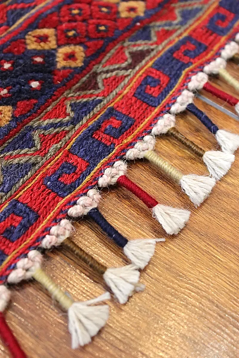 El Dokuma Afgan Berceste Bordo Yün Kilim