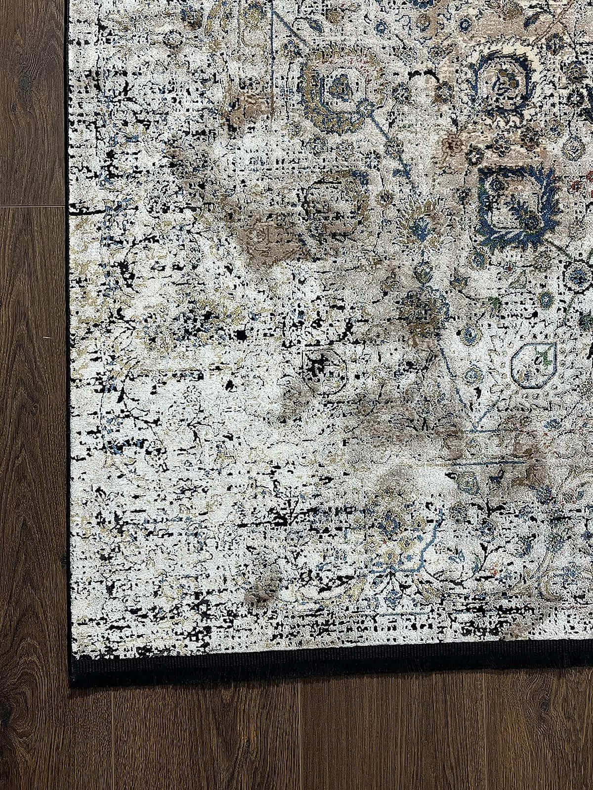 Pietra Serisi Etnik Desenli Bej Bambu Özel Tezgah Halısı