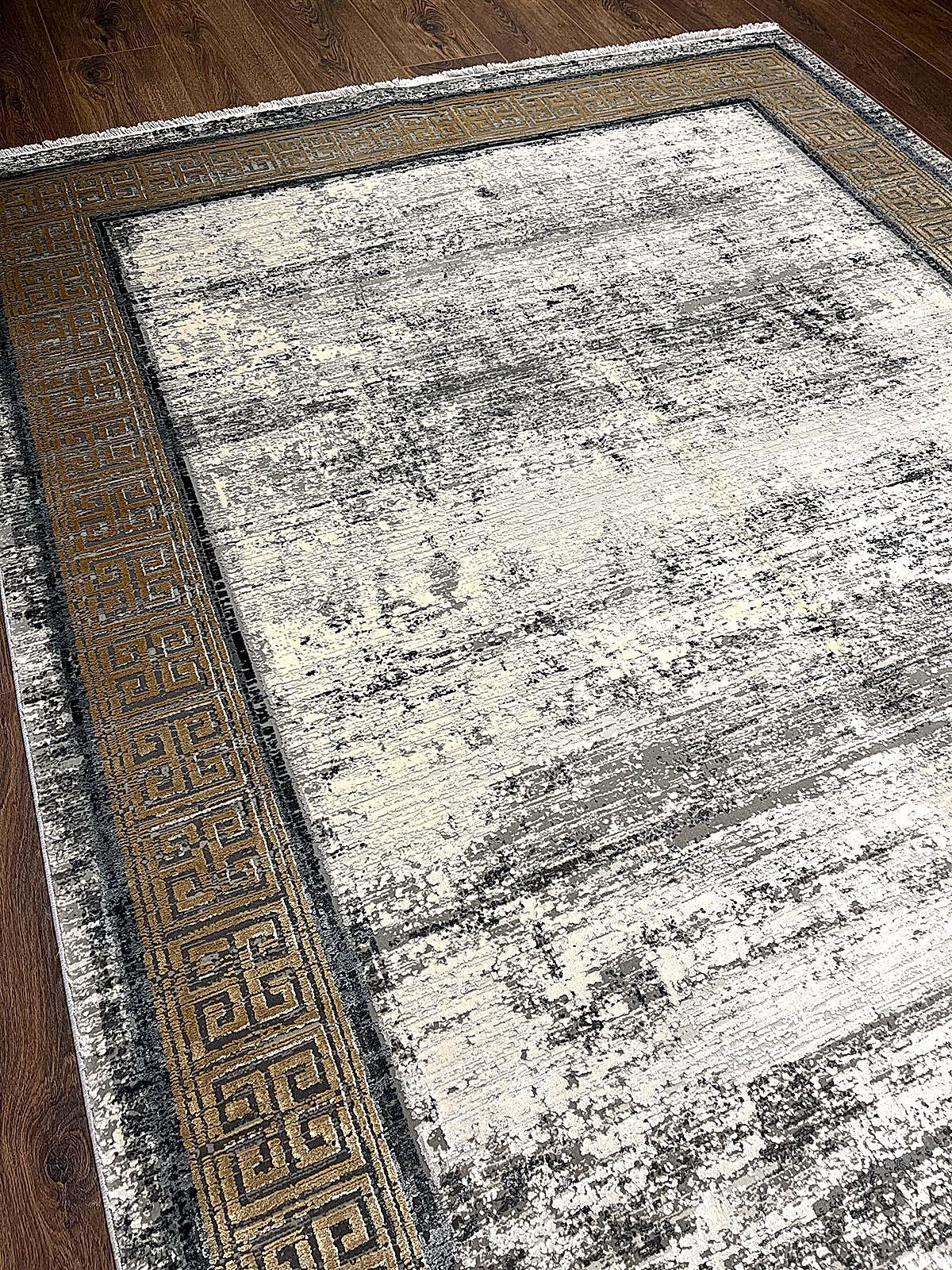 Craft Serisi Çerçeve Desen Gold Bambu Özel Tezgah Halısı