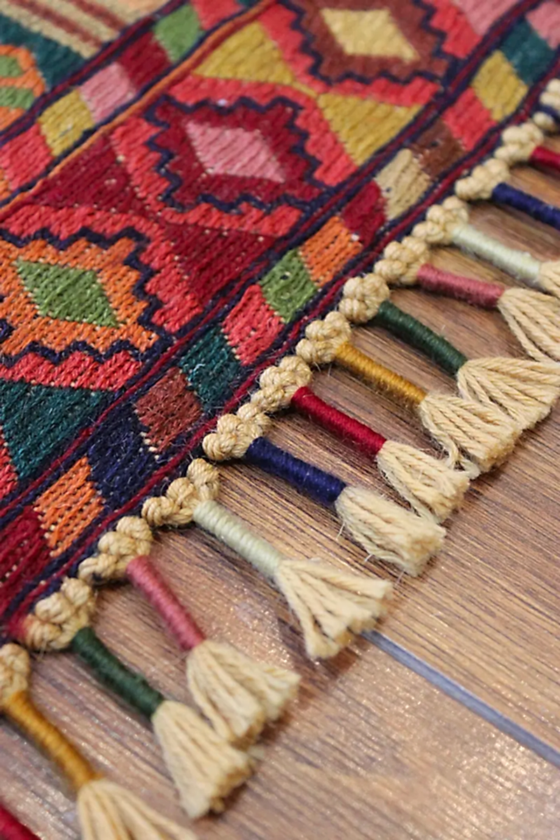 El Dokuma Afgan Berceste Renkli Yün Kilim