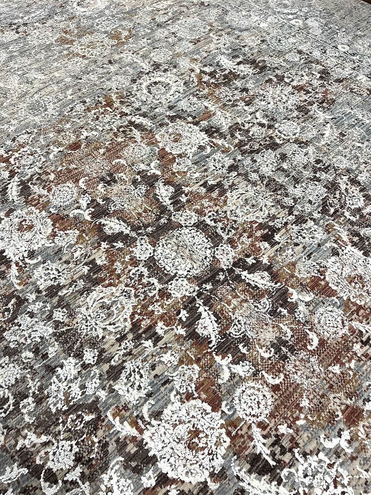 Hera Serisi Uşak Desen Krem Bambu Özel Tezgah Halısı