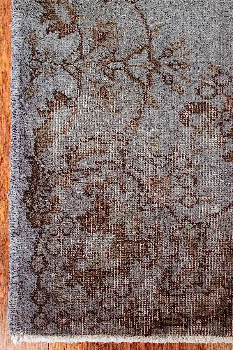 El Dokuma Gri Vintage Halı