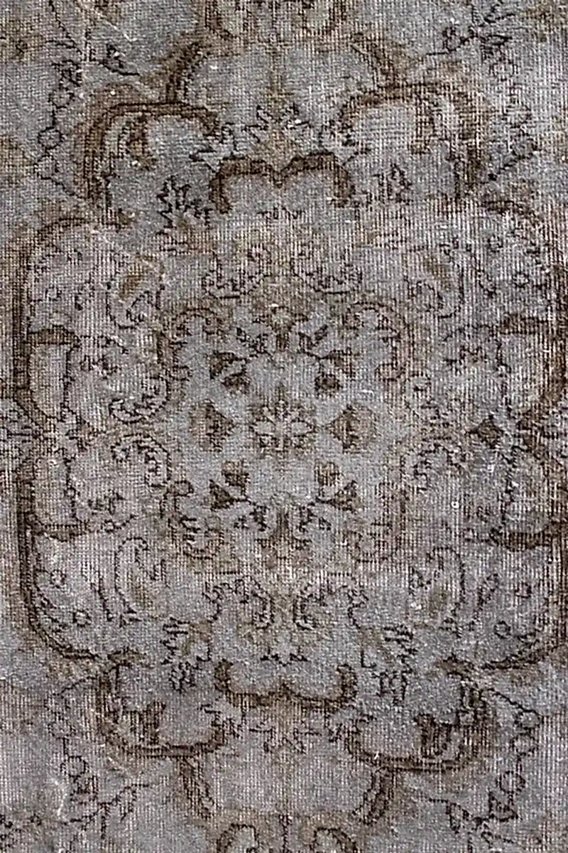 El Dokuma Gri Vintage Halı