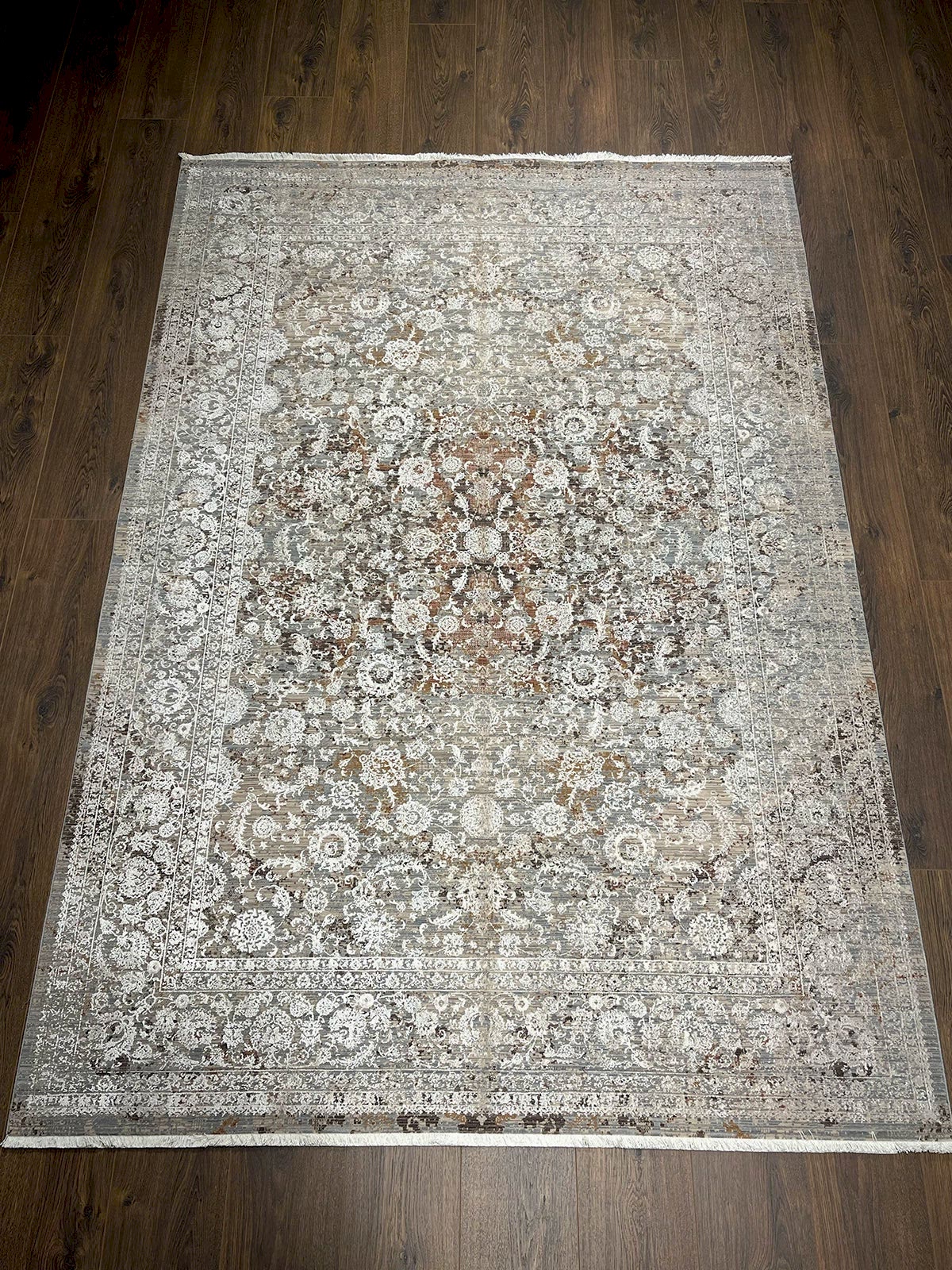 Hera Serisi Uşak Desen Krem Bambu Özel Tezgah Halısı