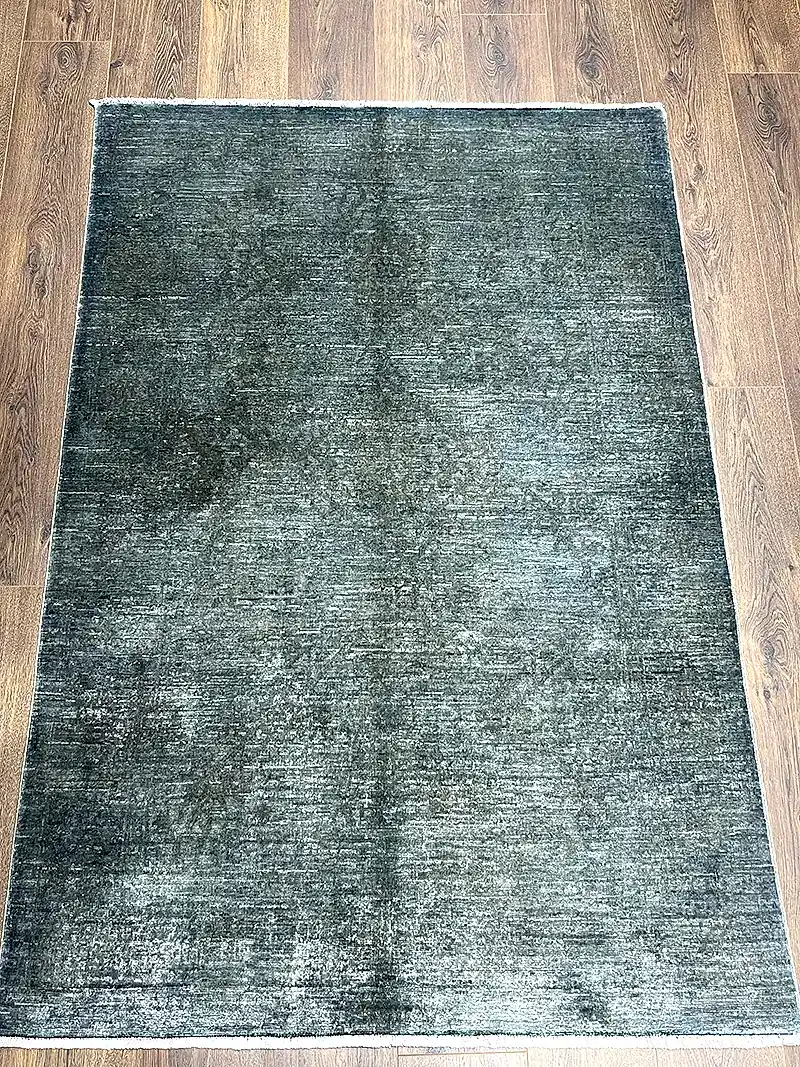 Overdye Serisi Eskitme El Dokuma Yeşil Halı