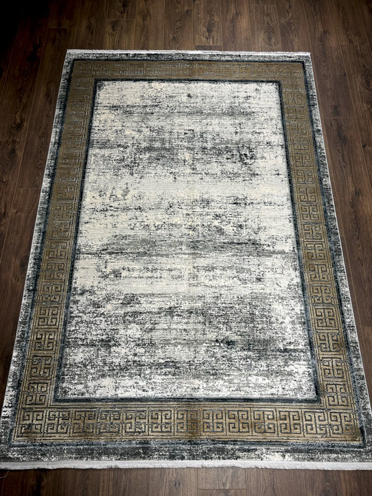 Craft Serisi Çerçeve Desen Gold Bambu Özel Tezgah Halısı