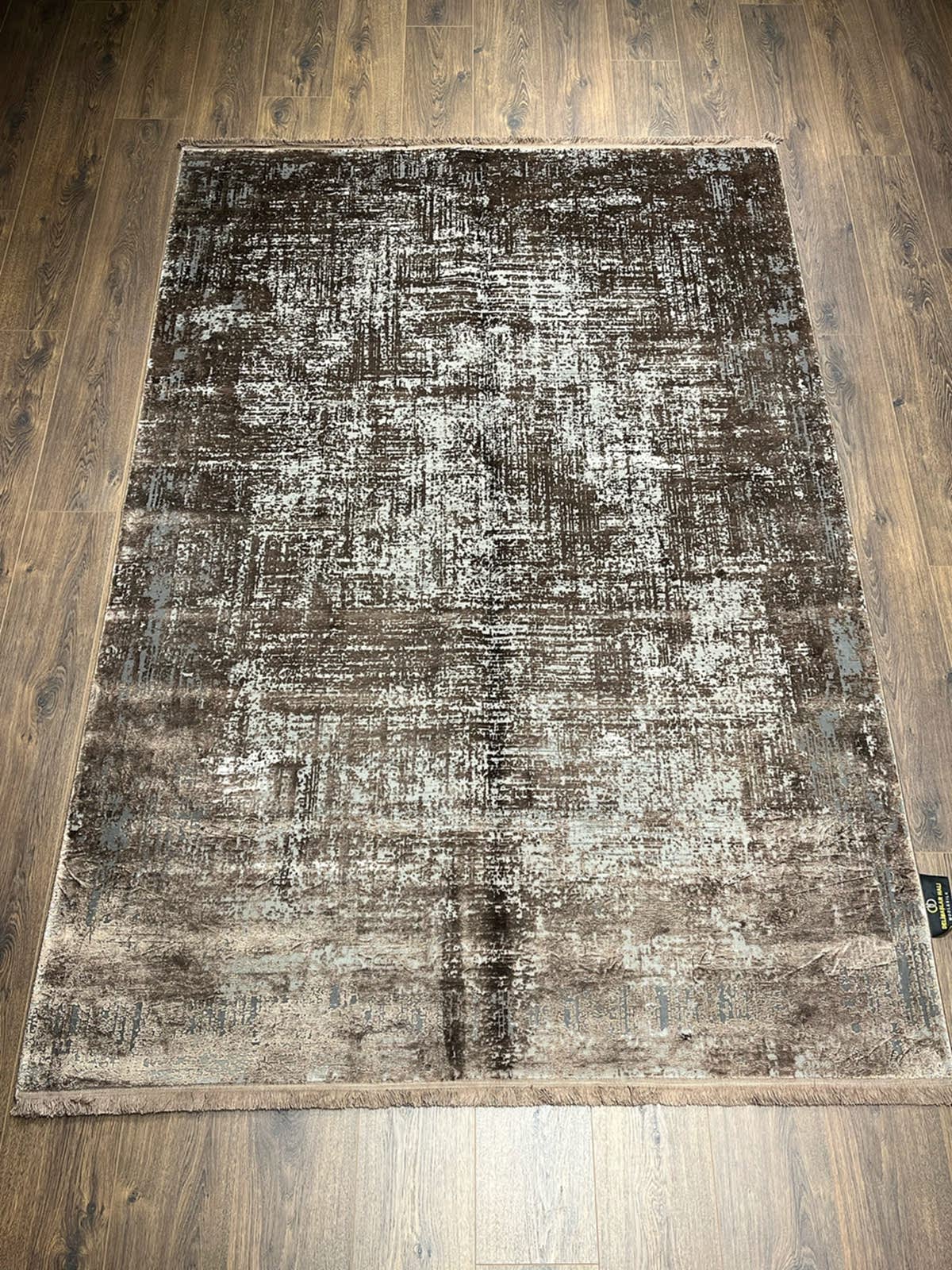 Eskitme Desen Kahve Bambu Özel Tezgah Halısı