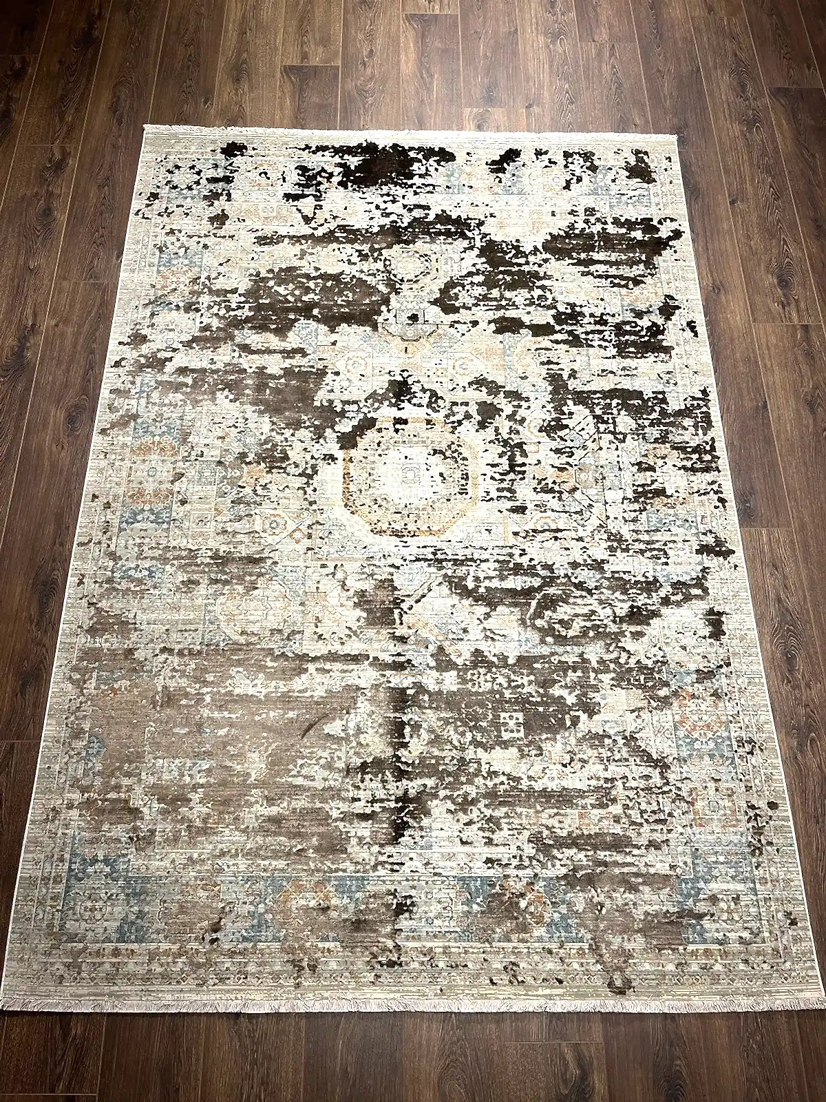 Heradye Serisi Uşak Desen Kahve Bambu Özel Tezgah Halısı