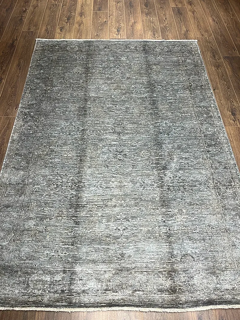 Overdye Serisi Eskitme El Dokuma Gri Halı