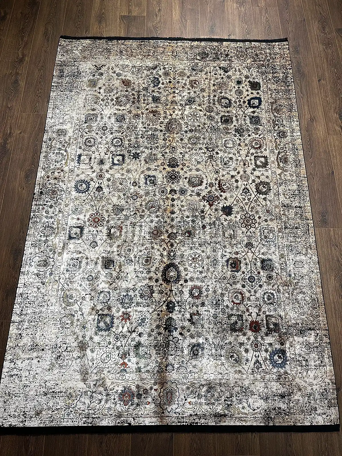 Pietra Serisi Etnik Desenli Bej Bambu Özel Tezgah Halısı