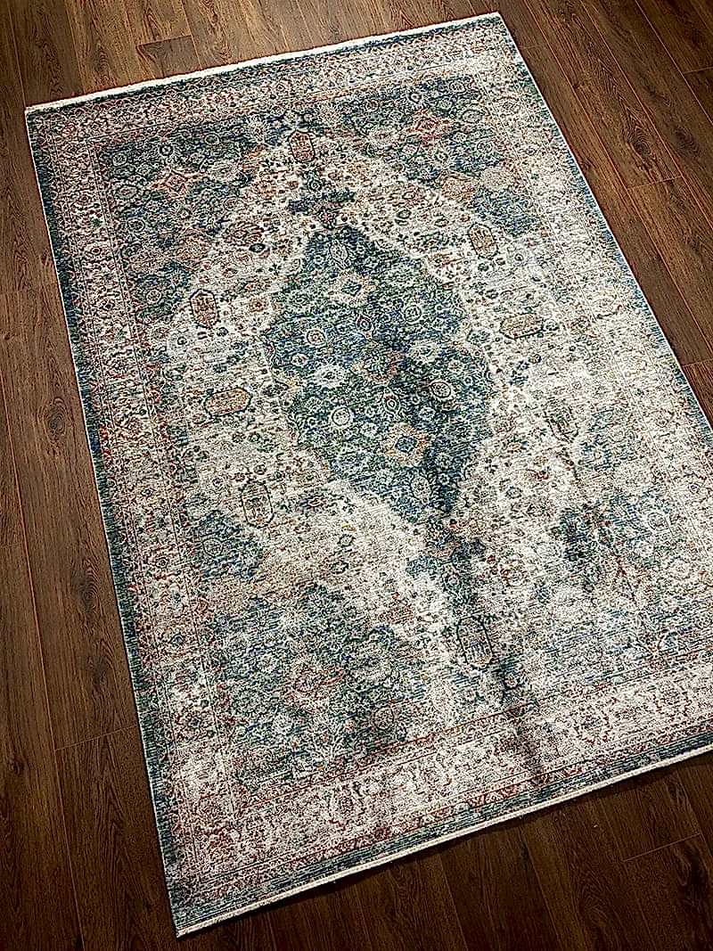 Anadolu Desenli Mavi Bambu Özel Tezgah Halısı