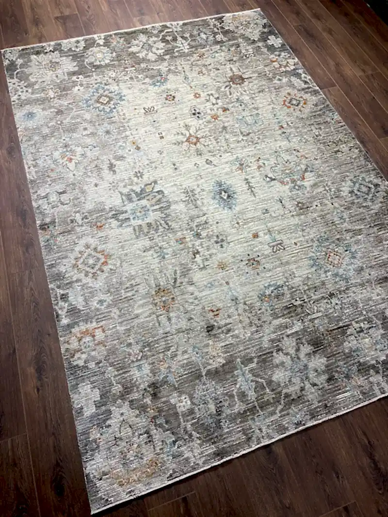 Woolknot Ametist Vintage Desenli Bej Makine Halısı