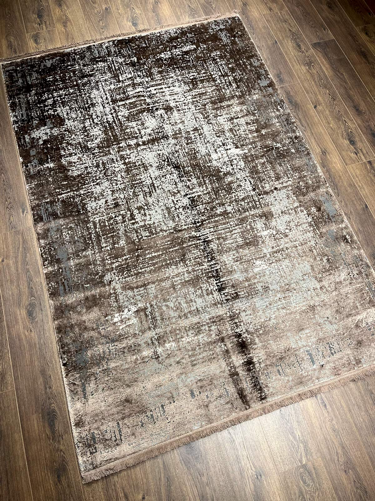 Eskitme Desen Kahve Bambu Özel Tezgah Halısı