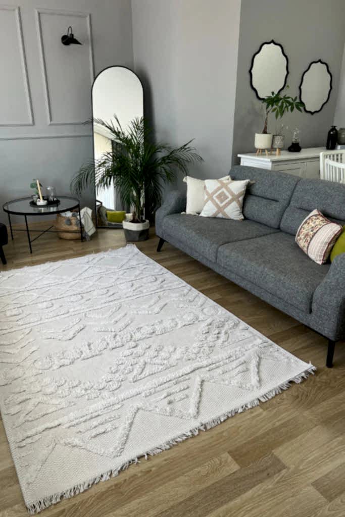 Apex Habitat 7601 Krem İskandinav Desen Halı