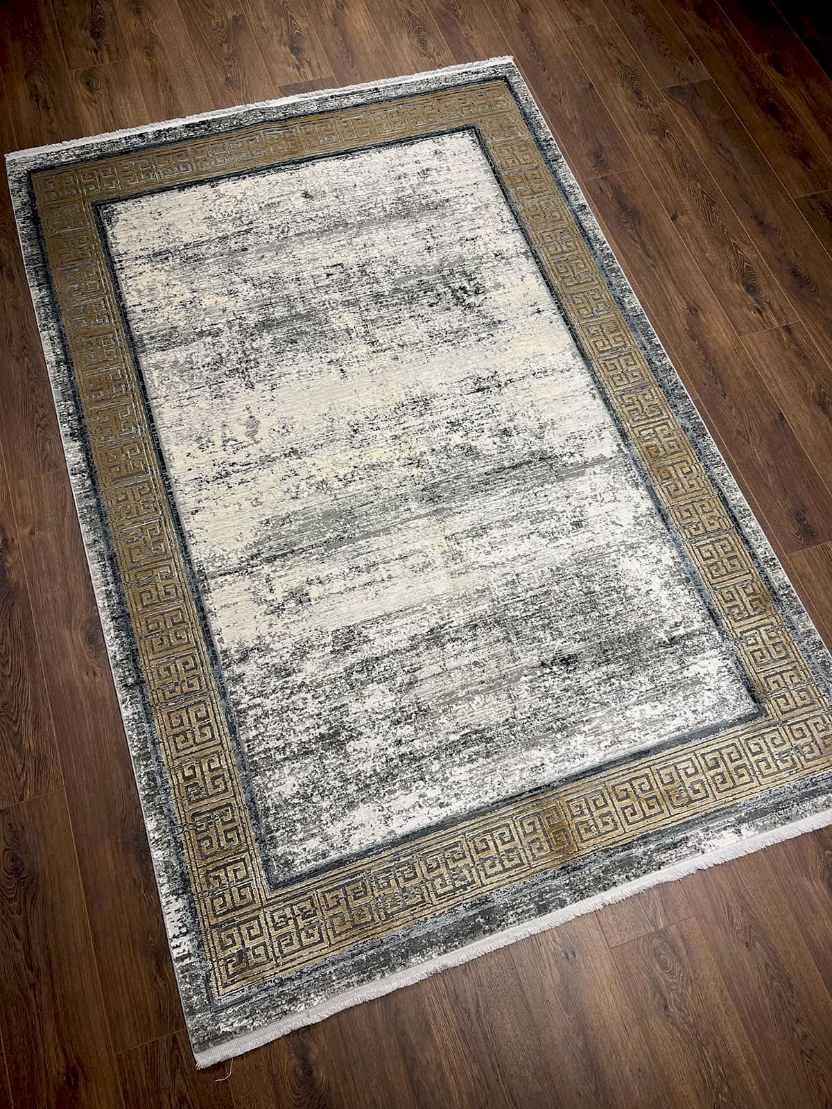 Craft Serisi Çerçeve Desen Gold Bambu Özel Tezgah Halısı