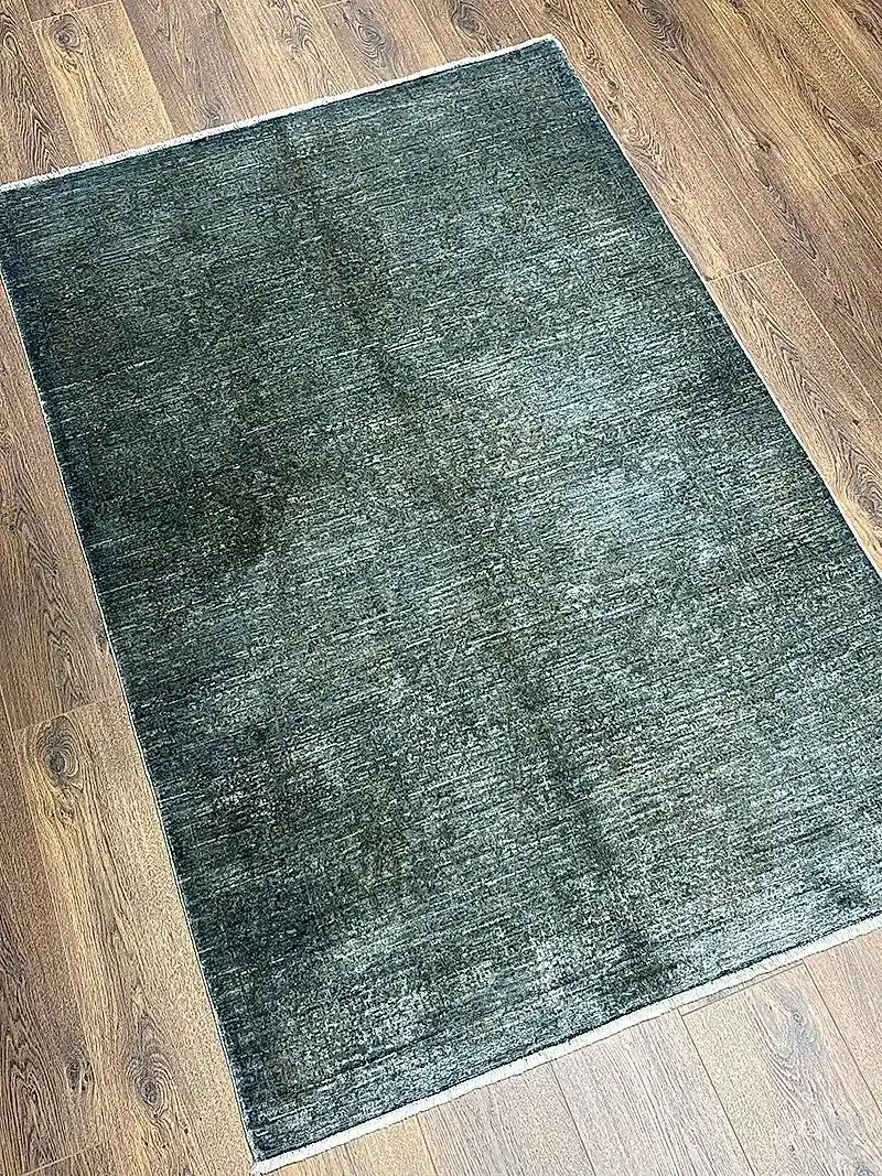 Overdye Serisi Eskitme El Dokuma Yeşil Halı