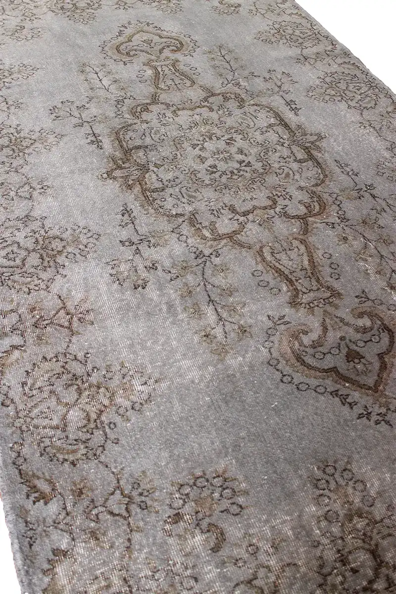 El Dokuma Gri Vintage Halı