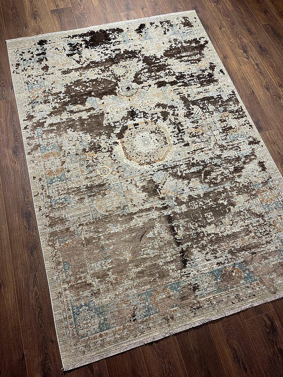 Heradye Serisi Uşak Desen Kahve Bambu Özel Tezgah Halısı