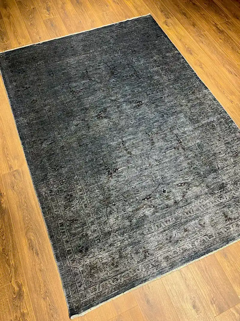 Overdye Serisi Eskitme El Dokuma Lacivert Halı