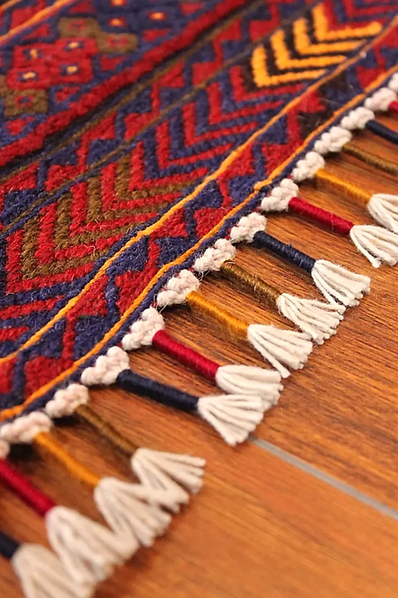 El Dokuma Afgan Berceste Bordo Yün Kilim